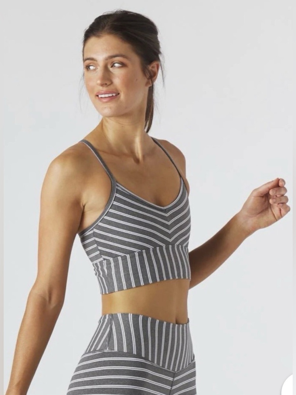 NWT Glyder Premier Bra - Grey/White Stripe